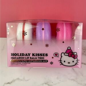 Hello Kitty x The Crème Shop “Holiday Kisses” Macaron Lip Balm Trio